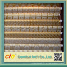 Tissu en PVC blanc et or fabriqué en Chine